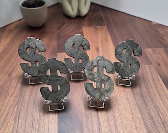 Pyrite Dollar Sign Carving: Golden Fools Gold