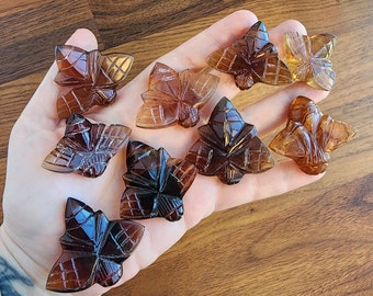 Honeybee Amber Carving: Natural Fossil Resin Figurine (Intuitively Chosen)