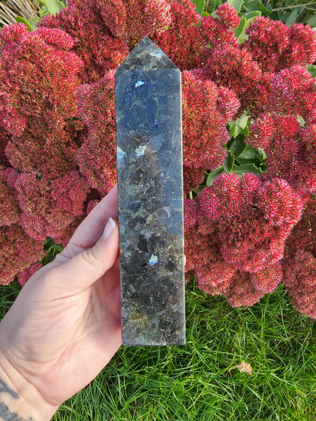 Flash Rocks XL Larvikite Crystal Tower: Blue Flash Stone, 7-8 Inch - Etsy