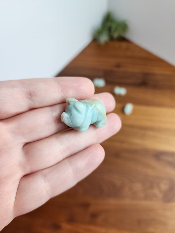 Mini Carribean Calcite Pigs | Cute Crystal Piggy | Ocean Blue Teal Calcite Pig | Extra Mini Crystal Zoo | Intuitively Chosen
