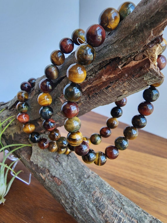 Mixed Tiger Eye Bracelet Shapeshifter Tiger s Eye Red Blue