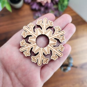 Snowflake Wood Sphere Stand - Display for Crystals and Orbs