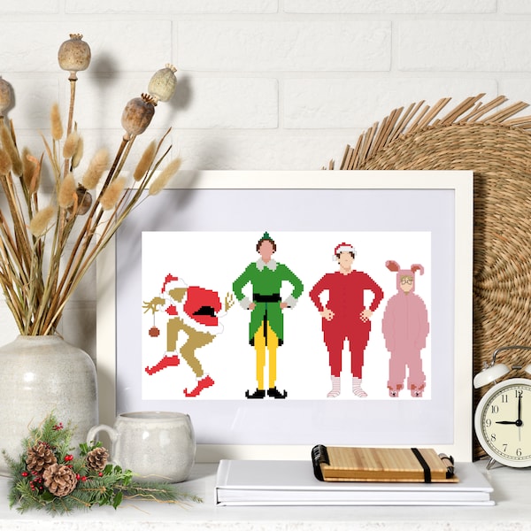 Best Christmas Movies Characters Simple Art Cross Stitch PATTERN ONLY