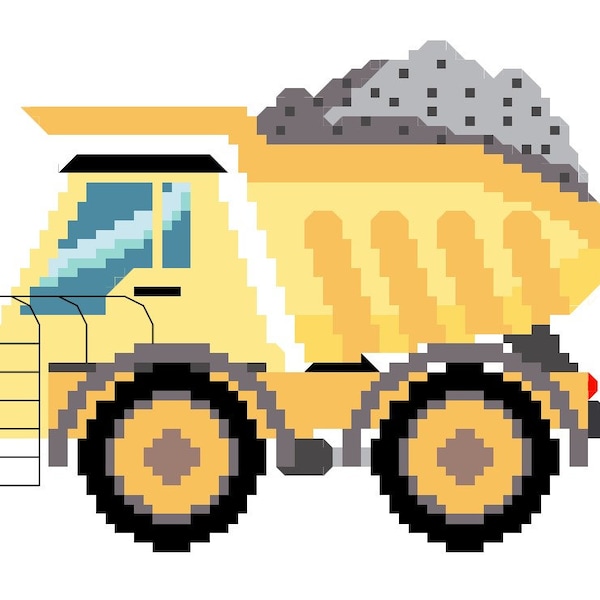 Construction Dump Truck Vehicle Cross Stitch Pattern