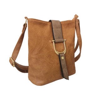 Sac à bandoulière élégant pour femme, sac à main à bandoulière de luxe pour femme, similicuir Tan