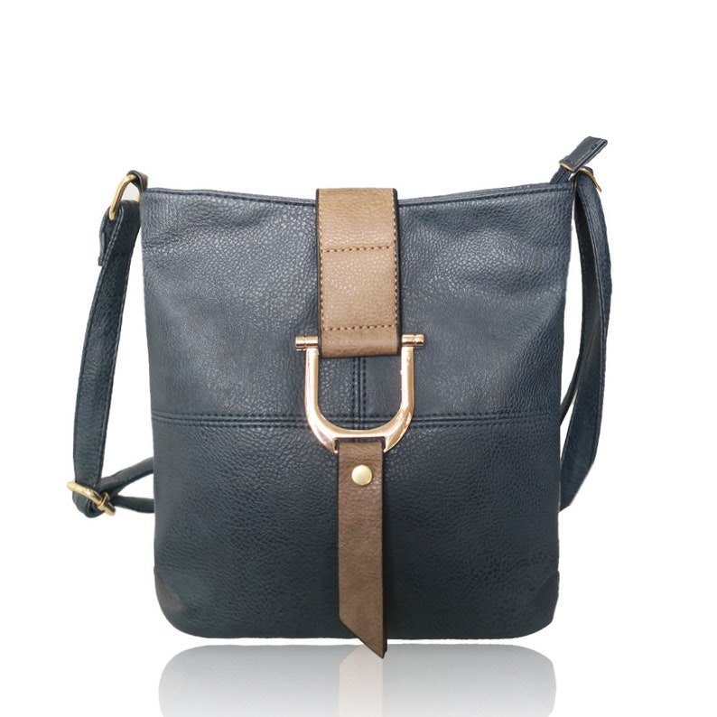 Sac à bandoulière élégant pour femme, sac à main à bandoulière de luxe pour femme, similicuir Navy Blue