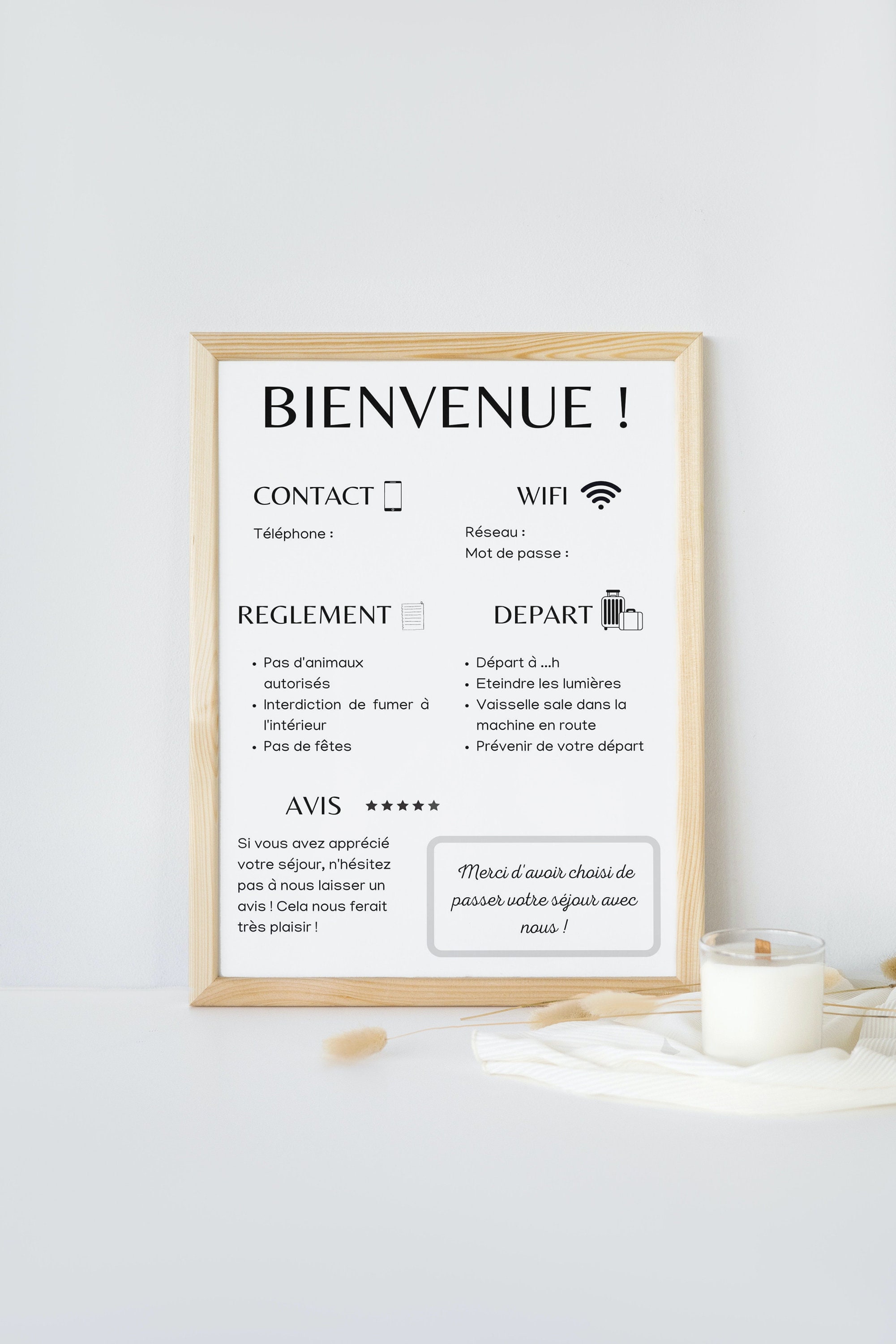 Livret d'accueil de Bienvenue pour AirBNB location  Etsy France