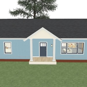 Small House Plans 24x45 2 Bedroom 1 Bathroom Cottage, Guest House, or Office