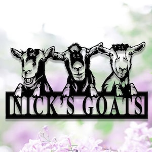 Custom Goat Sign,Goat Farm Sign,Goat Metal Wall Art,Personalized Goat Ranch Sign,Goat Farmhouse Wall Decor,Goat Barn Sign,Farmer Gift