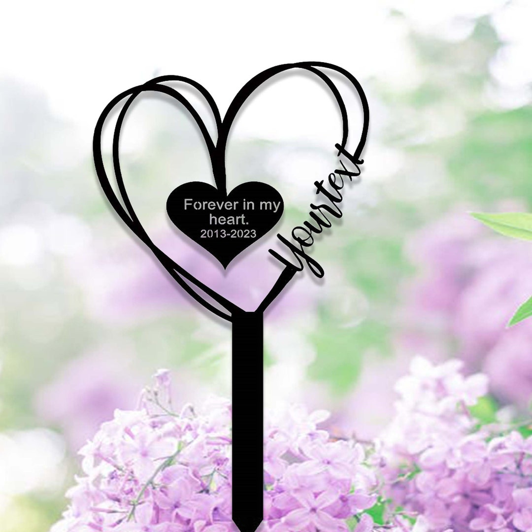 Custom Heart Pet Memorial Garden Stake,personalized Grave Marker Stake