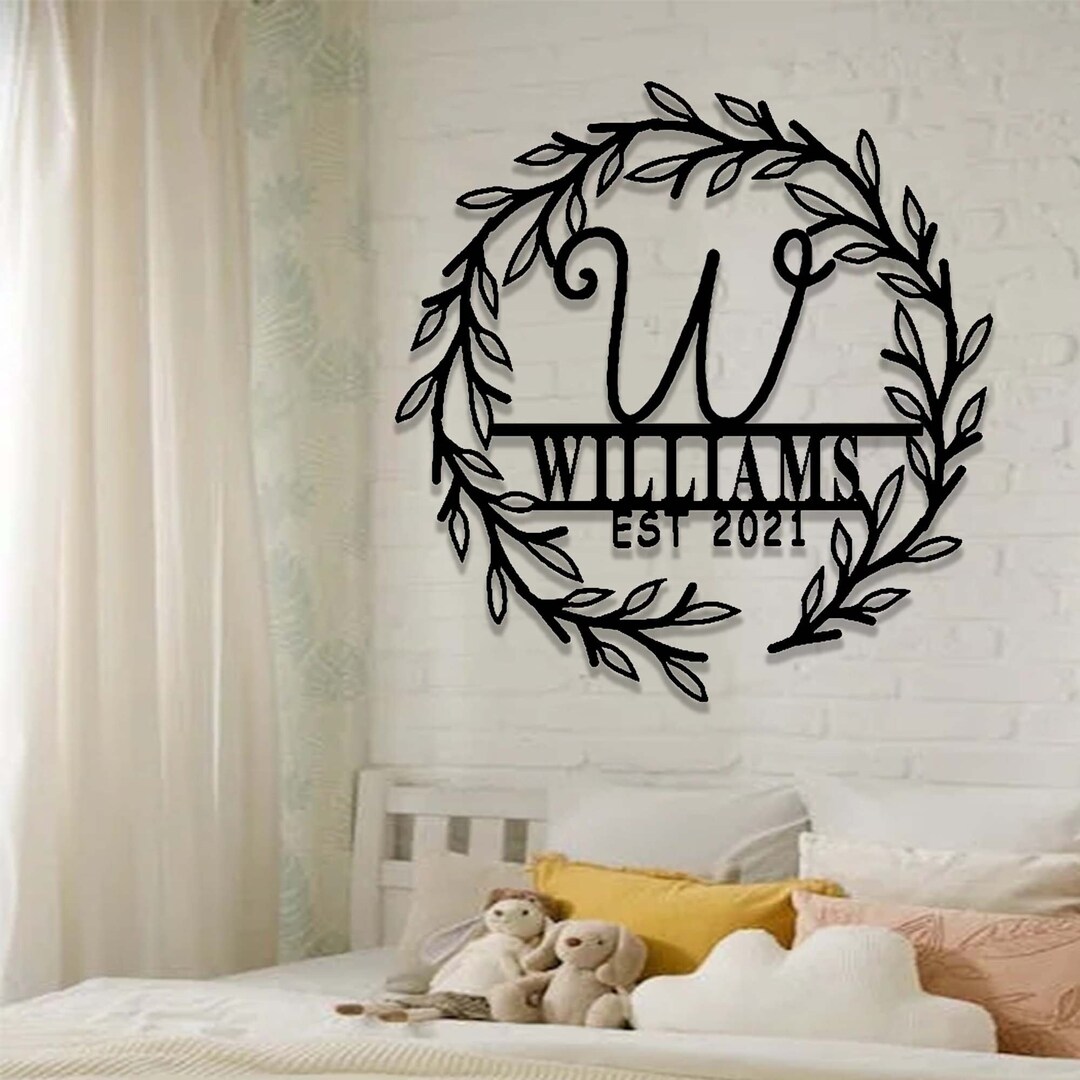 Custom Last Name Sign,personalized Family Name Sign,metal Monogram Sign ...