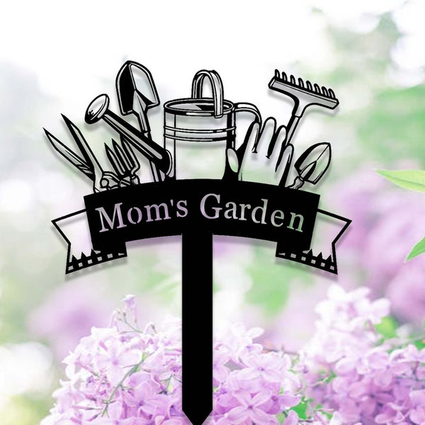 Custom Garden Tools Stake,Metal Garden Stake,Personalized Gardener Name Stake Sign,Garden Decor,Gardening Tool Yard Sign Stake,Florists Gift