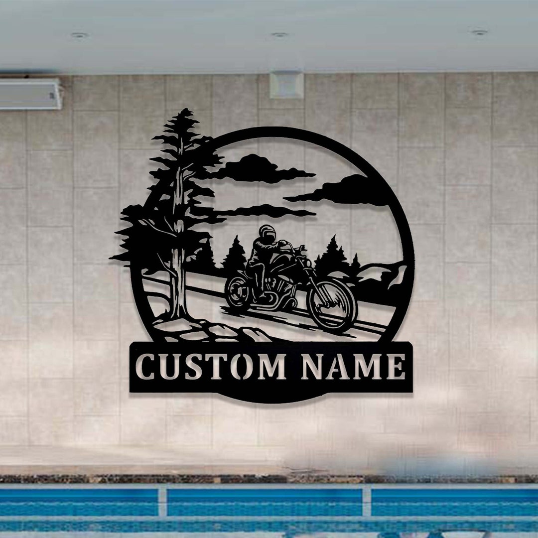 Custom Metal Motorcycle Sign,personalized Motorcyclist Name Sign,dads