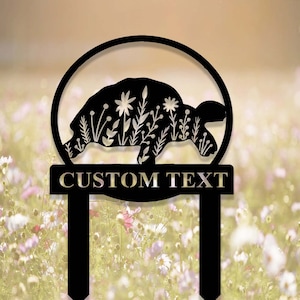 Custom Floral Turtle Garden Stake,Turtle Memorial Stake,Personalized Turtle Metal Yard Stake,Turtle Address Sign for Yard,Turtle Lover Gift