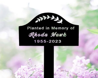 Personalized Memorial Garden Stake,Planted in Memory of Garden Stake,Custom Memorial Tree Stake,Memorial Plant Marker,Cemetery Grave Decor