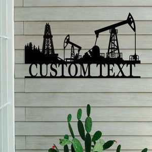 Personalized Oilfield Sign,Oil Patch Metal Sign,Custom Oil Rig Sign,Driller Derrickhand Gift,Father’s Day Gift,Oil Field Worker Home Decor