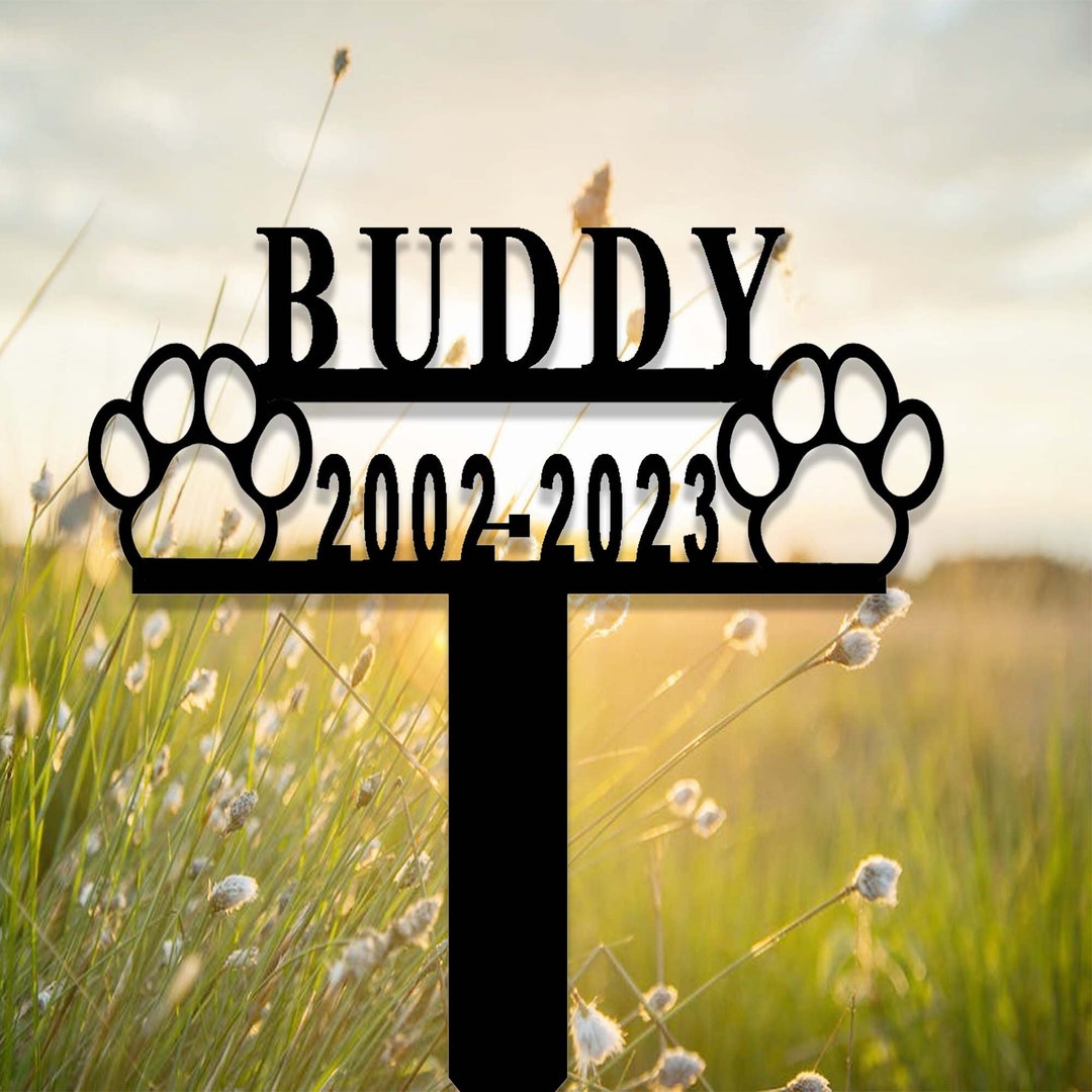 Custom Paw Pet Memorial Garden Stake,personalized Pet Grave Marker