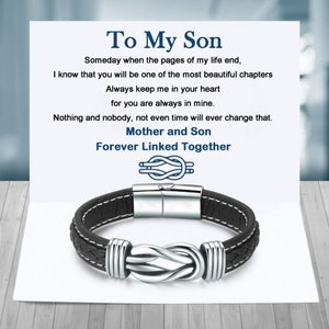 Mother and Son Forever Linked Together Braided Leather Bracelet - Etsy