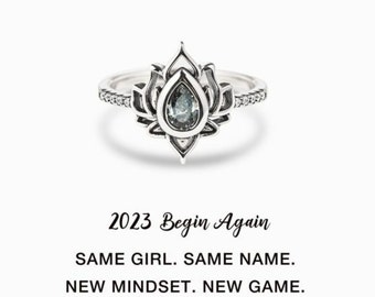 Same Girl Same Name Lotus Ring S925, Begin Again Lotus Flower Ring, Birthday Gift, Rings for Women, Gift for Daughter Mom, Mother's Day Gift