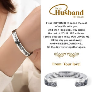 To My Husband In Heaven Memorial Bracelet, Loss of Husband Memorial Gift From Heaven Sympathy Condolence Gift