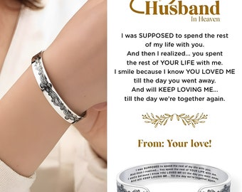 To My Husband In Heaven Memorial Bracelet, Loss of Husband Memorial Gift From Heaven Sympathy Condolence Gift