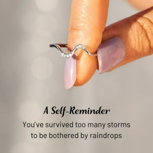 You've Survived Too Many Storms Minimalist Wave Ring Gift For Family, Friends And Yourself Anniversary Birthday Gift Fashion jewelry Ring