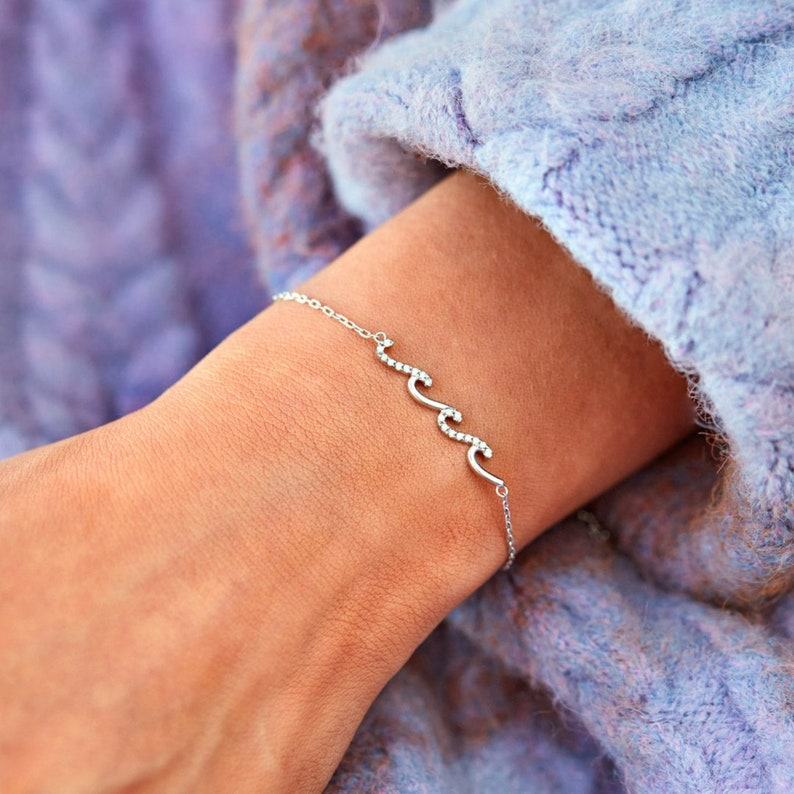 I'd Be So Lost Without You Triple Wave Friendship Matching Bracelet, Friendship Bracelet, Birthday Gift, Best Friend Gift, Gift for Her Silver