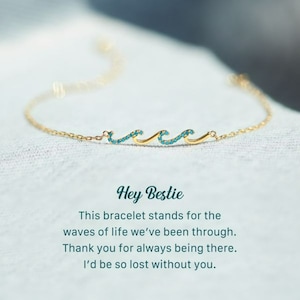 I'd Be So Lost Without You Triple Wave Friendship Matching Bracelet, Friendship Bracelet, Birthday Gift, Best Friend Gift, Gift for Her Gold