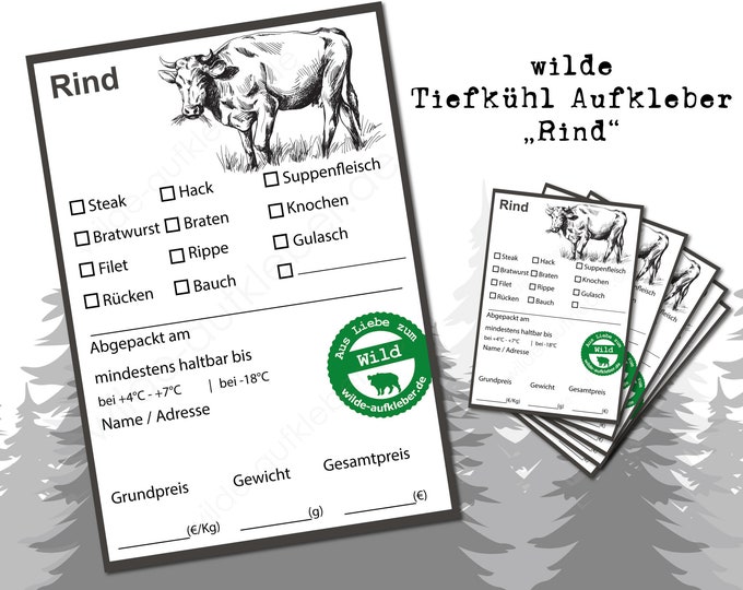 Beef Frozen Food Label | Beef Stickers for Meat | Wilde-aufkleber.de - Etsy