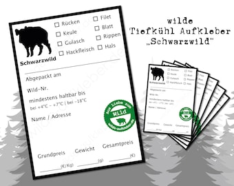 Wild boar freezer label | Wild boar sticker for game meat | wilde-aufkleber.de
