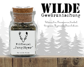 Wildbengel Jungjäger Gewürz | Gewürzmischung | Fleisch | Fisch | essen | Rezept | Kräuter | Gewürze | Glas | Pizza | Steak | mediterran