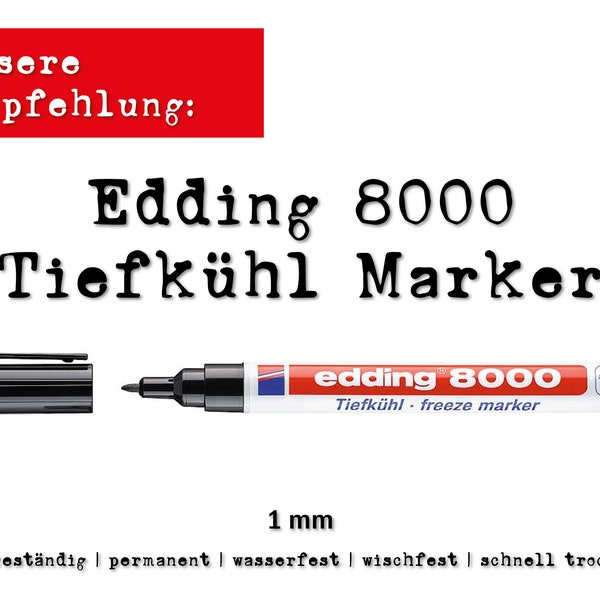 Edding 8000 Marker permanent tiefkühl | wischfest | Beschriftung | Stift | schwarz | Kugelschreiber | Tinte | freeze marker | Etiketten jadg