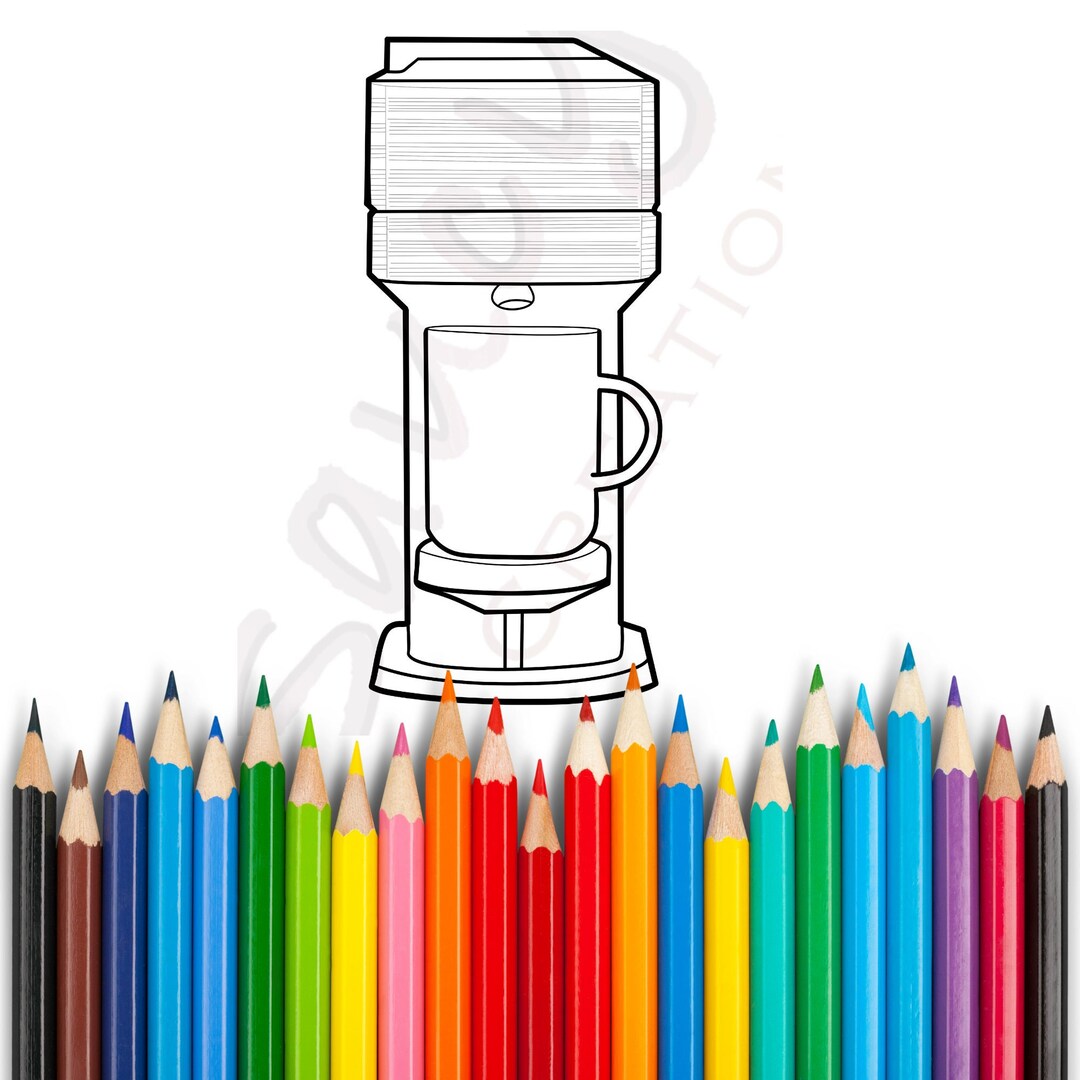 Coffee Maker Coloring Page - Etsy