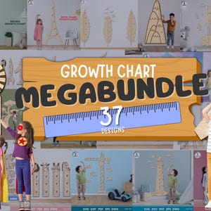 Kids Height Charts Mega Bundle, Growth Chart Laser Cut, Wooden Nursery Decor, Children's Room Decor, Laser Ready File, Xtool, Glowforge