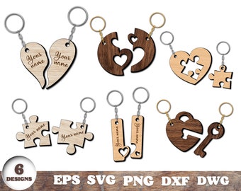 Alla hjärtans dag nyckelring SVG, laserskuren, Glowforge, alla hjärtans dag, trä, Cricut, vektor, direktnedladdning