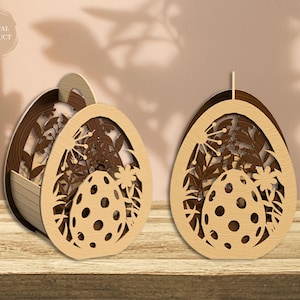 Osterei Korb Laser geschnitten, Ei Schüssel SVG-Datei, Ostern Geschenkkorb, Ei Halter Laserdatei, Instant Download, Xtool, Glowforge