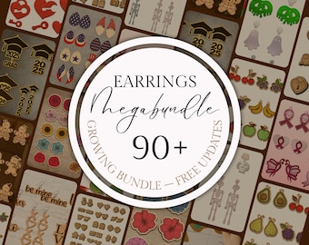 Earrings Laser Cut Mega Bundle, Teardrop Earrings Svg, Stud Earrings Svg, Wood Earrings Svg, Earrings Pattern Svg, Xtool, Glowforge