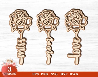 Mom Rose Laser Cut Files, Home Decoration, SVG Files for Glowforge, Nature Svg, Flower Quotes SVG Design, Vector, Instant Download