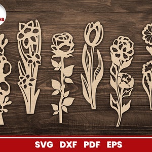 Floral Bookmarks SVG Bundle, SVG Bundle for Glowforge, Bookmark Template, Cricut, Vector, Instant Download