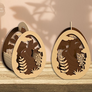 Osterhase Eierkorb Laser Cut, Ei Schüssel SVG-Datei, Ostern Geschenkkorb, Ei Halter Laserdatei, Instant Download, Xtool, Glowforge