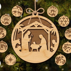 Christmas Nativity Ornament Bundle, Nativity Laser Cut, Christmas Ornament SVG, Christmas Tree  Ornament, Laser Cut File, Xtool, Glowforge