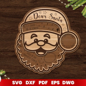 Weihnachten Tablett Laser geschnitten, Schneidebrett Leckereien für Santa, SVG-Datei für Glowforge, Cricut, Vektor, Instant Download