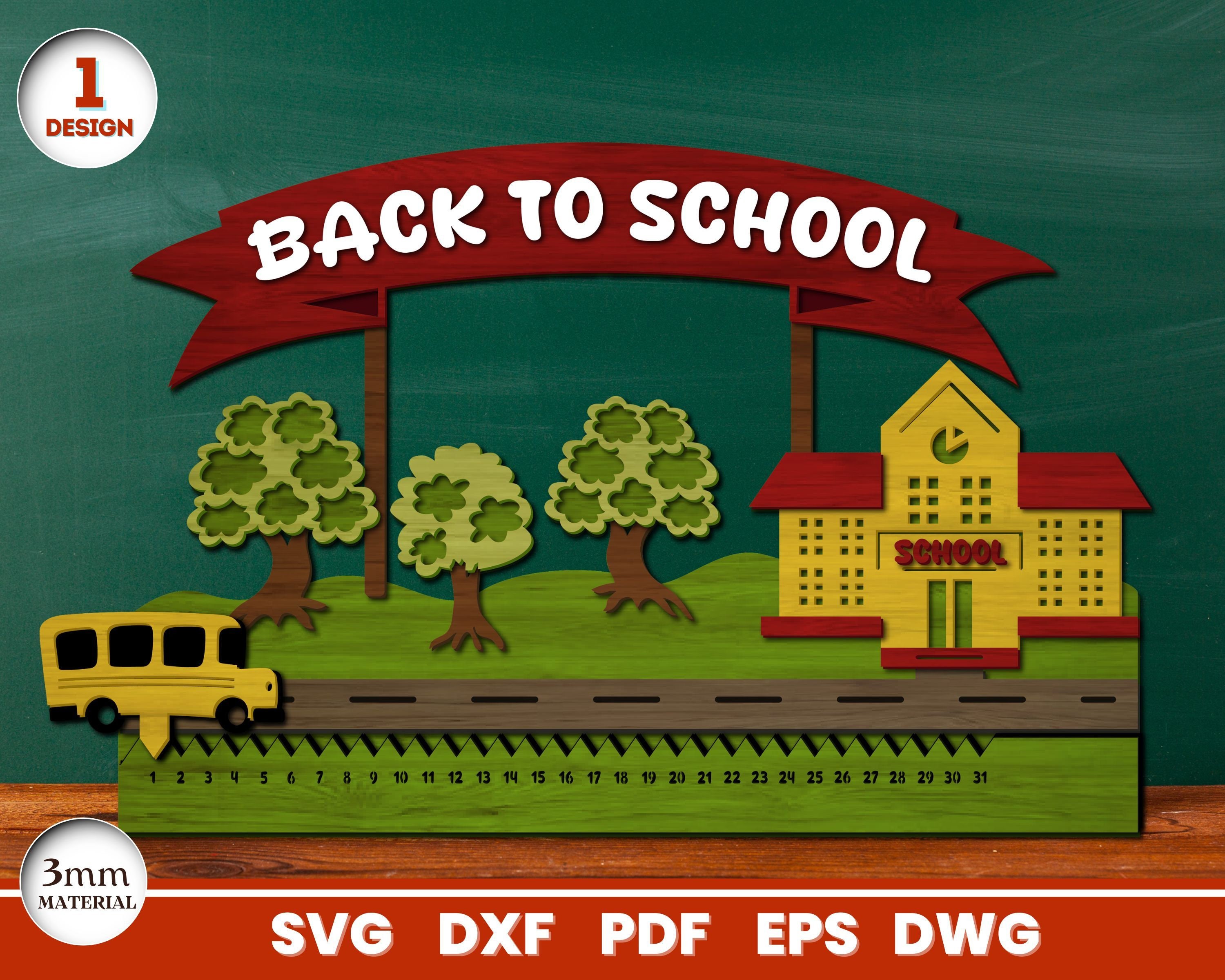 Back to School Countdown, SVG File for Glowforge, Countdown Calendar ...