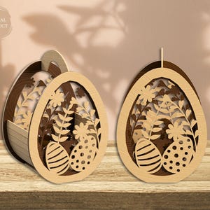 Osterei Korb Laser geschnitten, Ei Schüssel SVG-Datei, Ostern Geschenkkorb, Ei Halter Laserdatei, Instant Download, Xtool, Glowforge