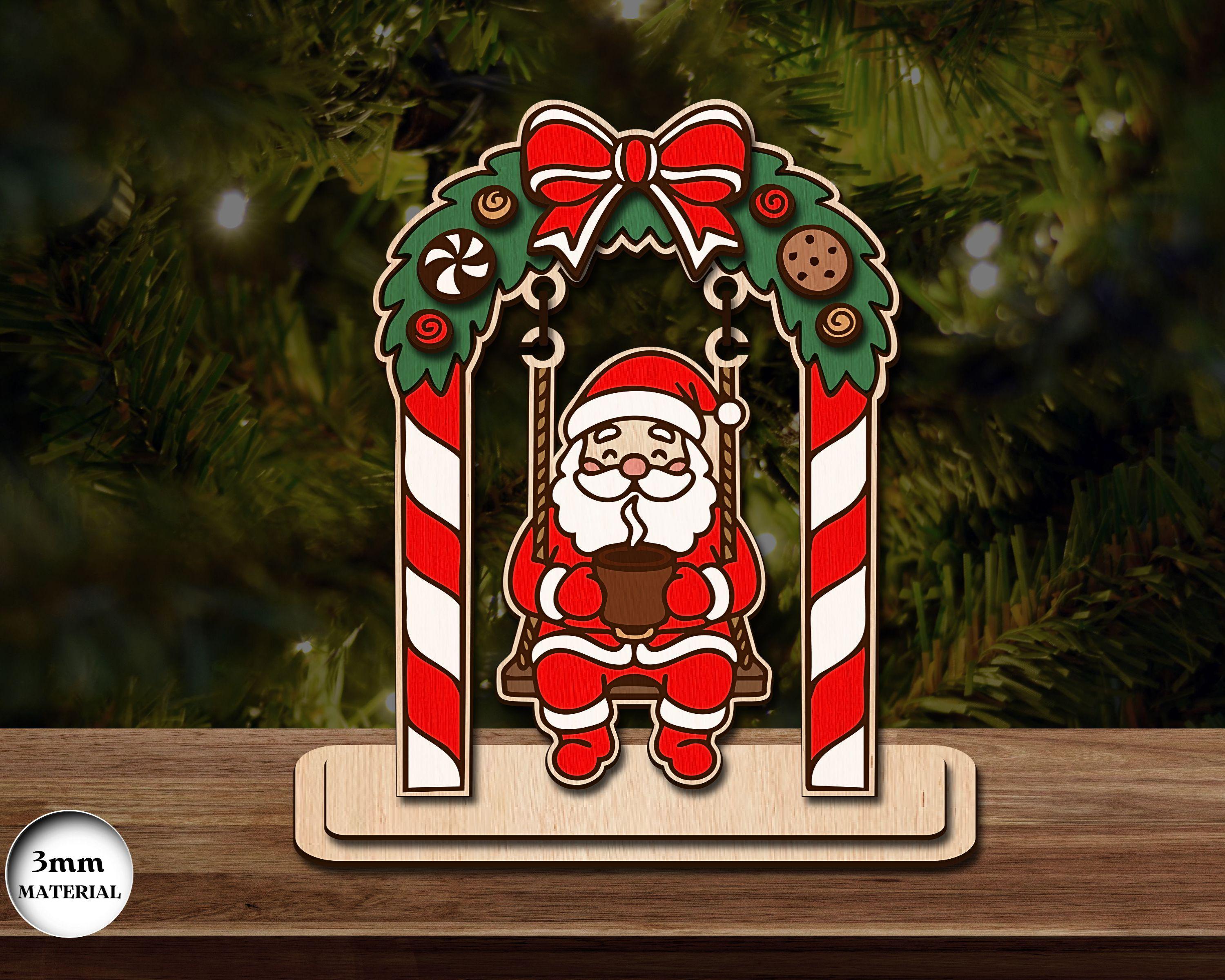 Santa on a Swing - Etsy
