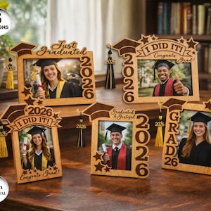 Graduation Photo Frames Bundle, Tassel Holder Laser Cut, Graduation Gift, Class of 2026, Graduation Award, Xtool, Glowforge