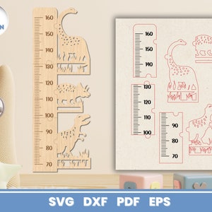 Kids Growth Chart Ruler Bundle, SVG Bundle for Glowforge, Children's ...