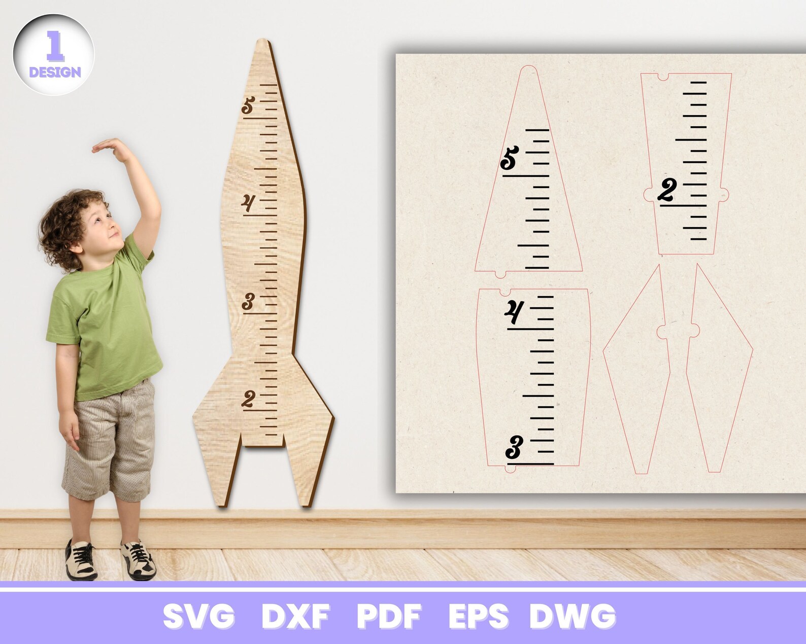 Animals Height Chart Rulers, SVG Bundle for Glowforge, Children's Room ...
