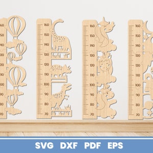 Paquete de reglas para tablas de crecimiento de niños, paquete SVG para Glowforge, habitación de niños, Cricut, vector, descarga instantánea