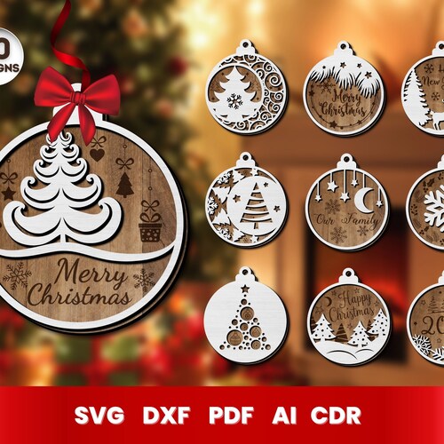 Christmas Ornament Boxes Laser Cut SVG Bundle for Etsy